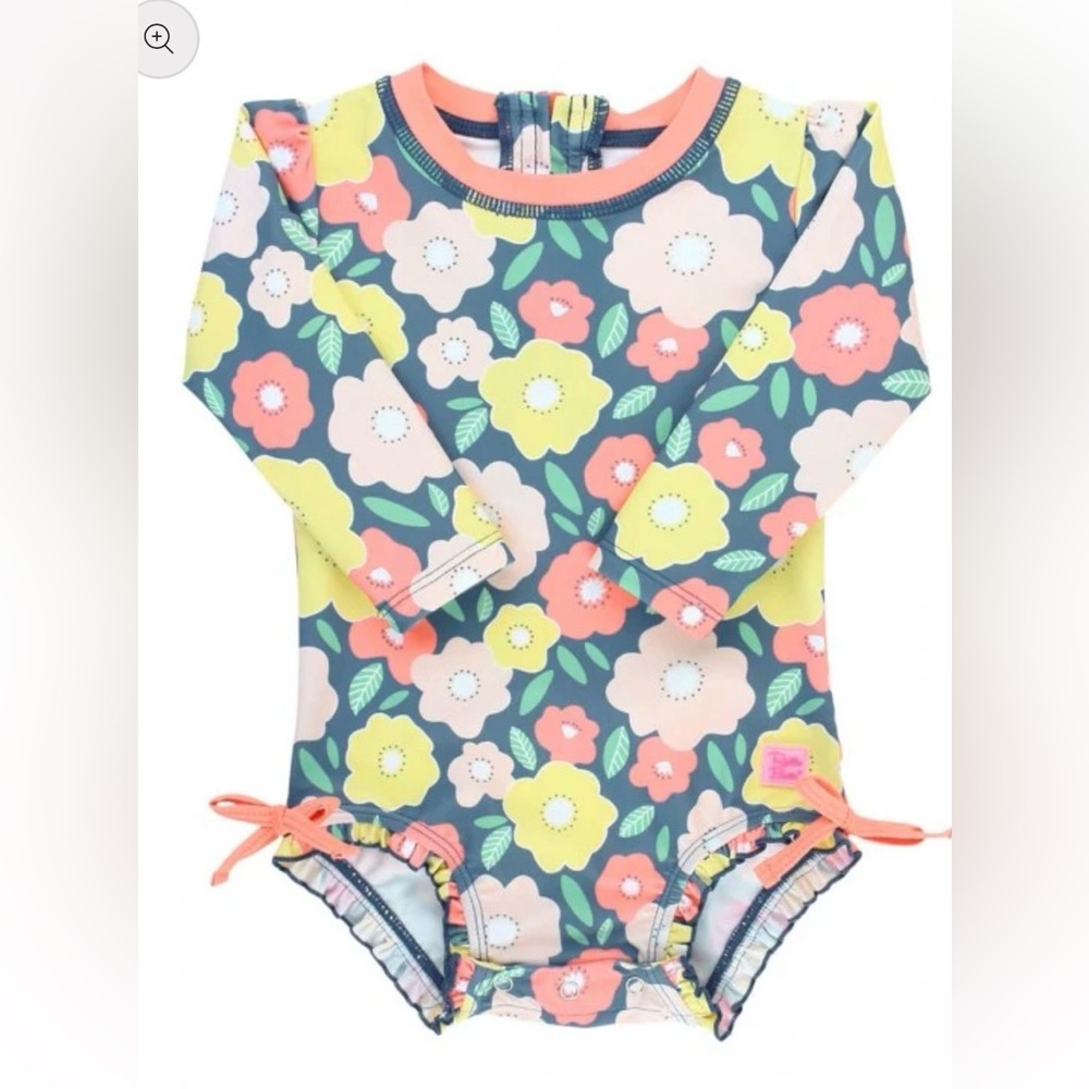 Ruffle Butts Colorful Floral Rashguard